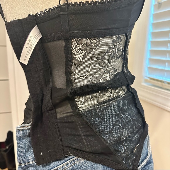 NWT Adore me Black Lace Bustier Camisole with Garter Straps - Picture 7 of 7